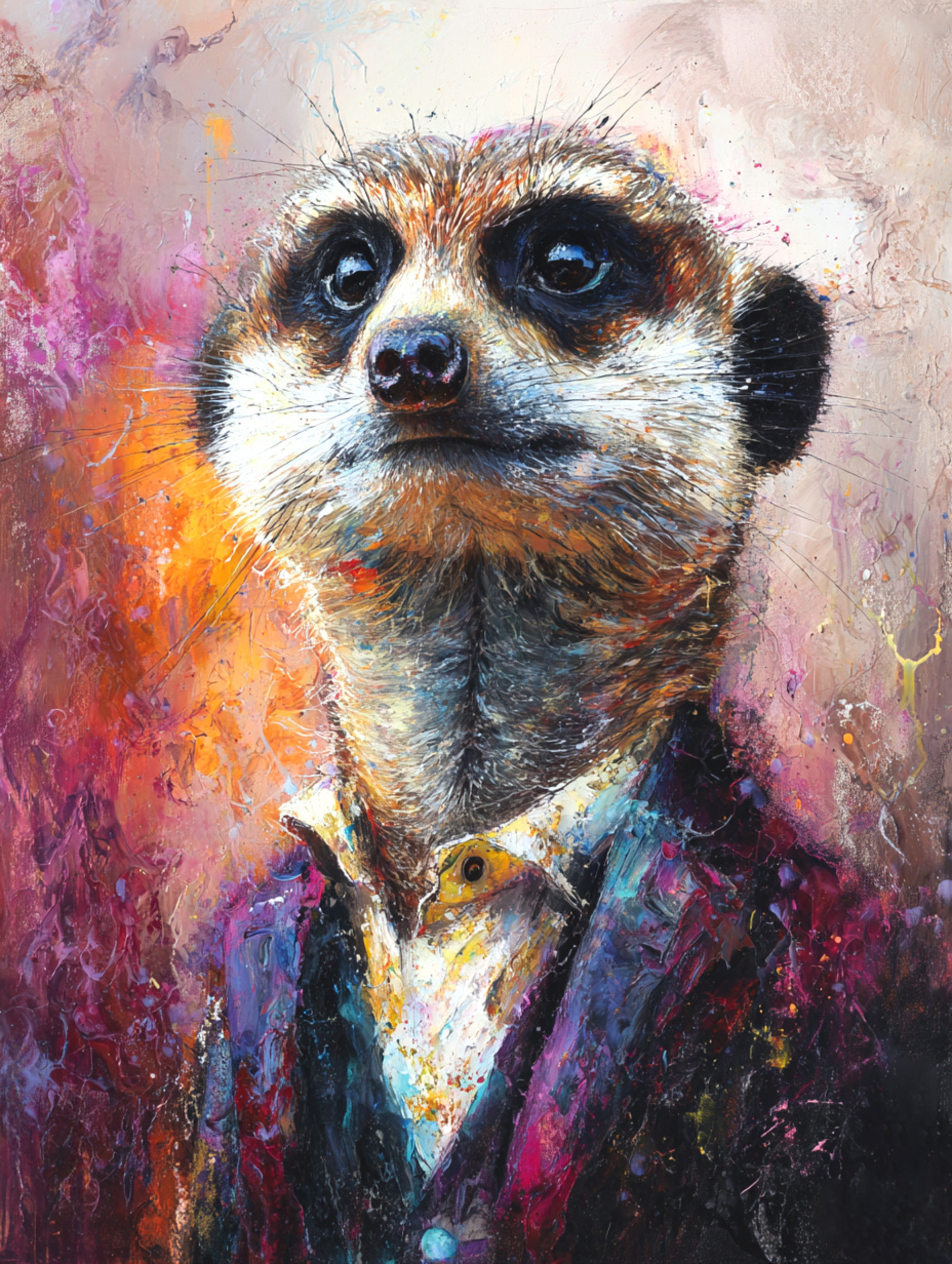 Sir Meerkat- Peggy Liebenow-handgemalte Originalgemälde -60x80cm